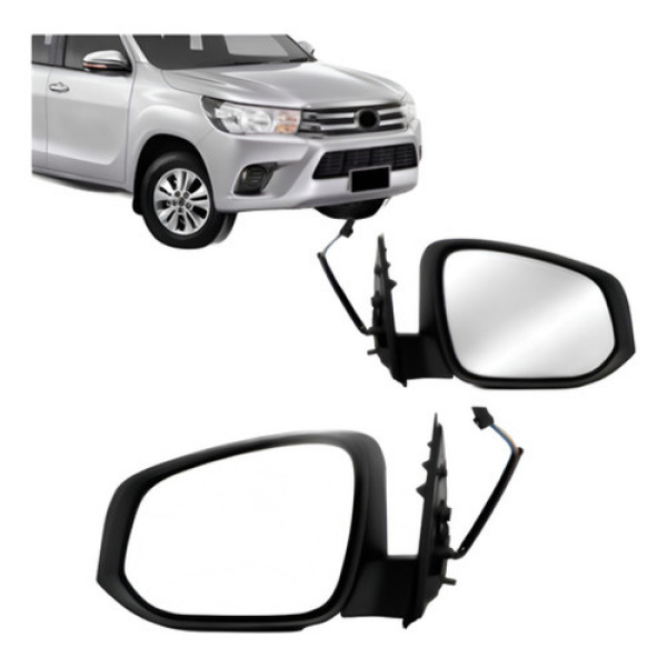 Par Retrovisor Hilux 2016 A 2021 Eletrico Sem Pisca Cromado