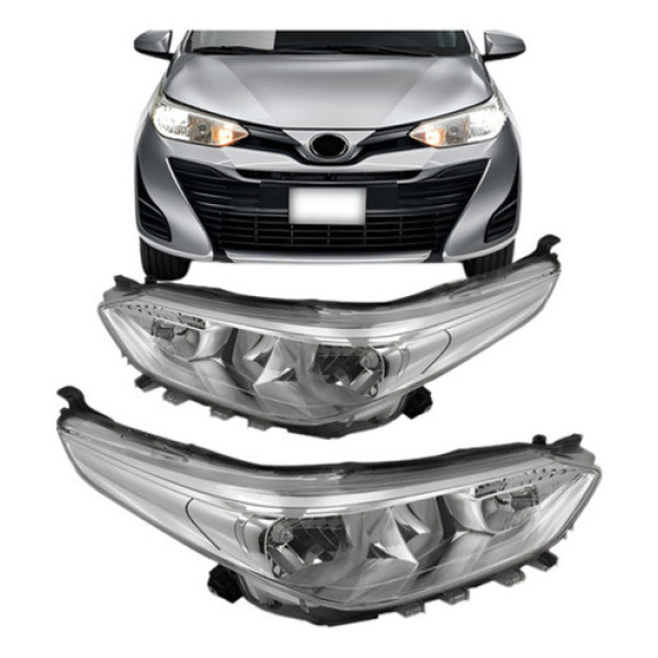 Par Farol Yaris 2018 2019 2020 Cromado