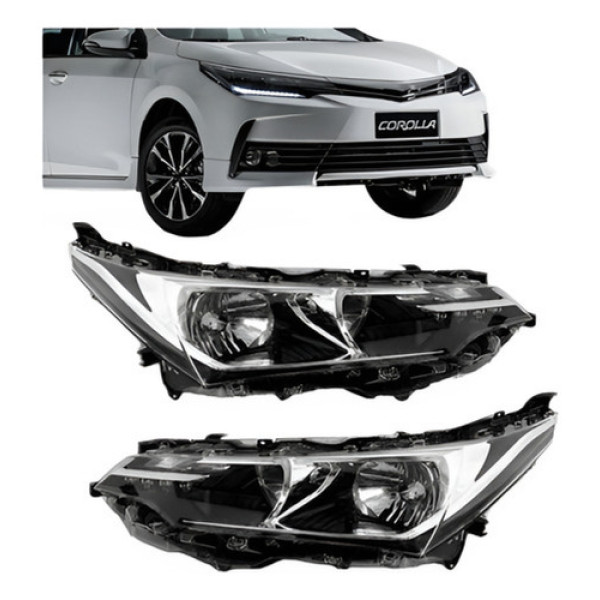Par Farol Corolla Xei 2018/2019 Elétrico Com Motor Com Led