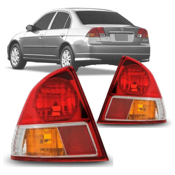 Par De Lanterna Traseira Honda Civic 2004 2005 2006 Canto