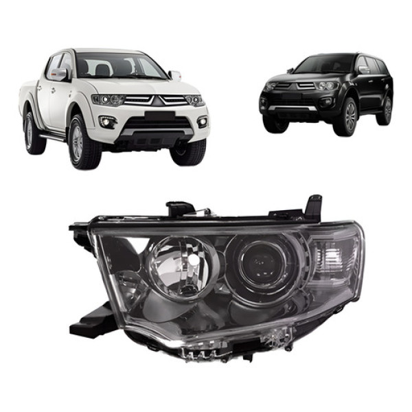 Farol Pajero Dakar E Triton 2014 A 2018 Fume Eletrico