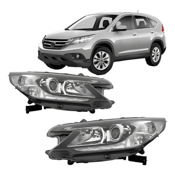Par Farol Para Honda Crv 2012 2013 A 2015 Manual C/ Projetor Ambos Lados