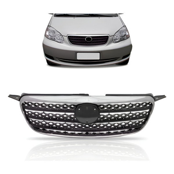 Grade Central Corolla Xei 2005 A 2008 Colmeia Com Friso Cinza