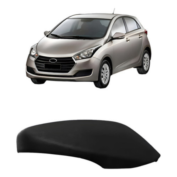 Capa Retrovisor Hb20 2012 2013 2014 2015 Preto C/ Furo Pisca