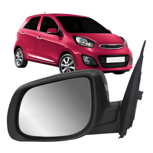 Retrovisor Picanto 2012 A 2015 Elétrico C/pisca Capa Preta