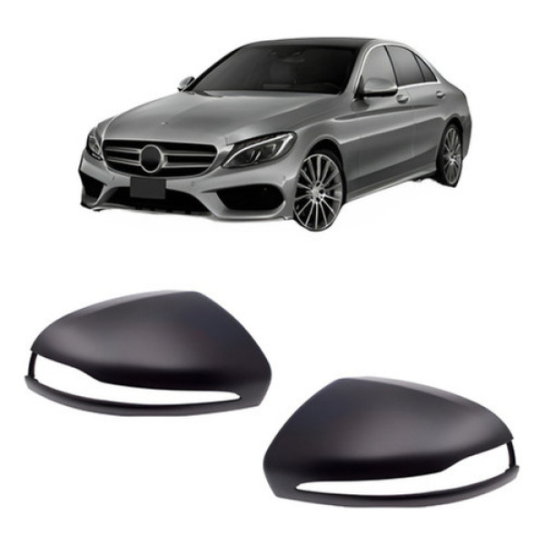 Par Capa Retrovisor Mercedes Classe C 2015 A 2018 Com Furo