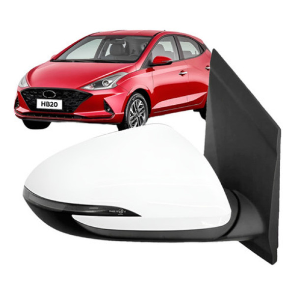 Retrovisor Externo Hb20 2020 2021 22 2023 Eletrico Com Pisca