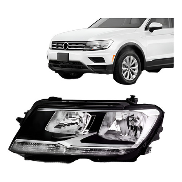 Farol Elétrico Tiguan Comfortline 2017 18 19 20 2021 Com Le Esquerdo/motorista