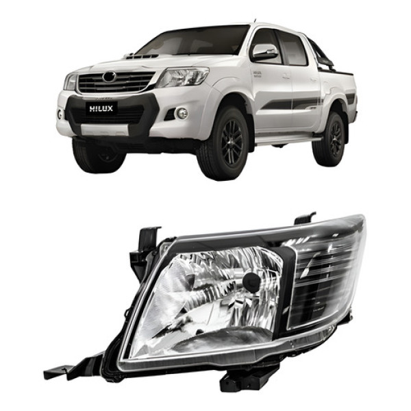 Farol Hilux Srv 2012 2013 2014 2015 Sport Mascara Negra