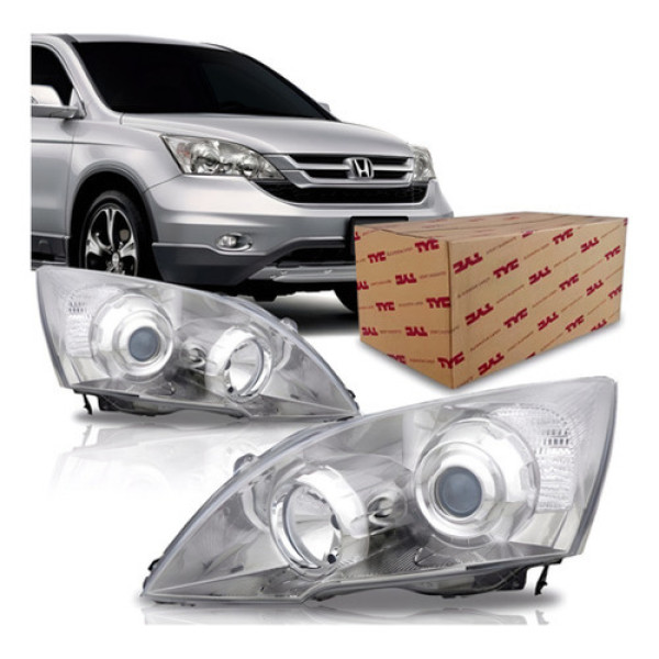 Farol Honda Crv Ano 2007 2008 2009 Mascara Cromada Tyc