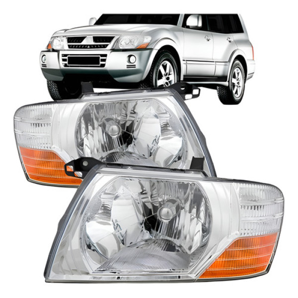 Farol Pajero Full 2003 2004 2005 2006 2007 Cromado Depo