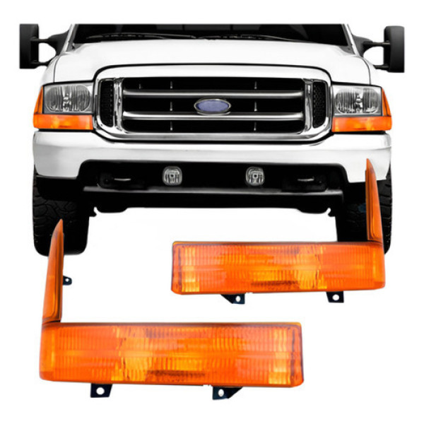Par Pisca Seta F250 F350 1999 2000 01 02 03 2004 2005 Âmbar