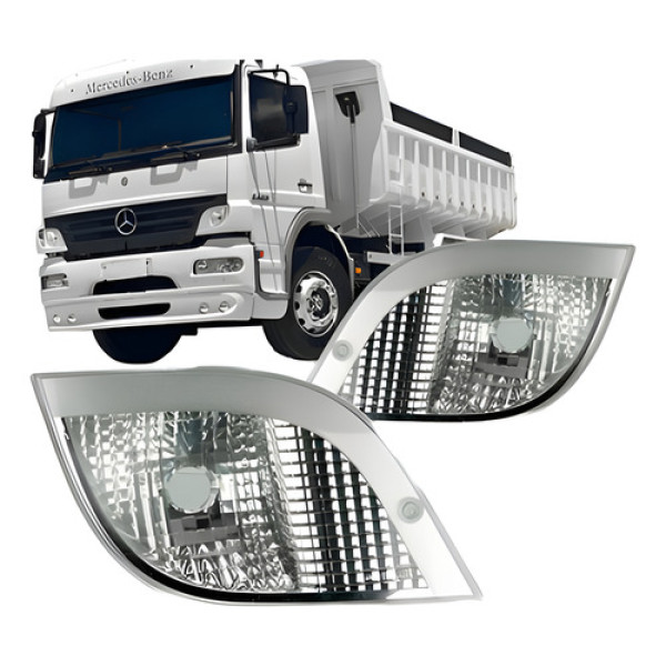 Par Lanterna Dianteira Pisca Mercedes Atego 1418 2425 Cristal