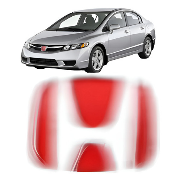 Aplique Para Letra H Vermelho Grade Civic Cromada