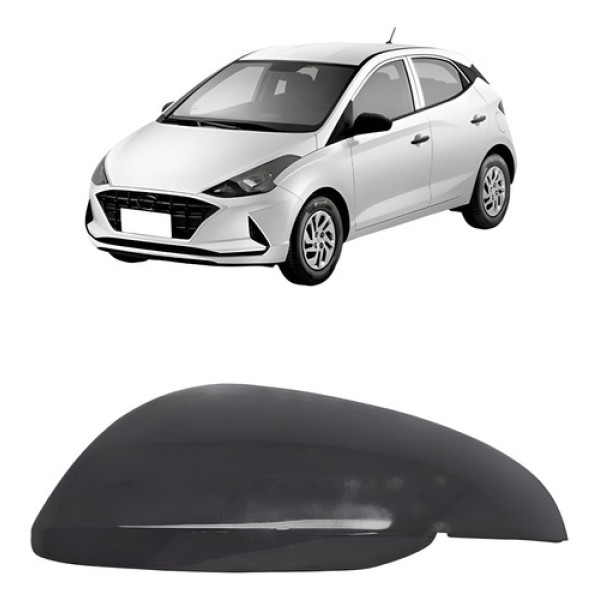 Capa Retrovisor Hb20 2020 A 2022 S/ Furo Pisca Texturizada