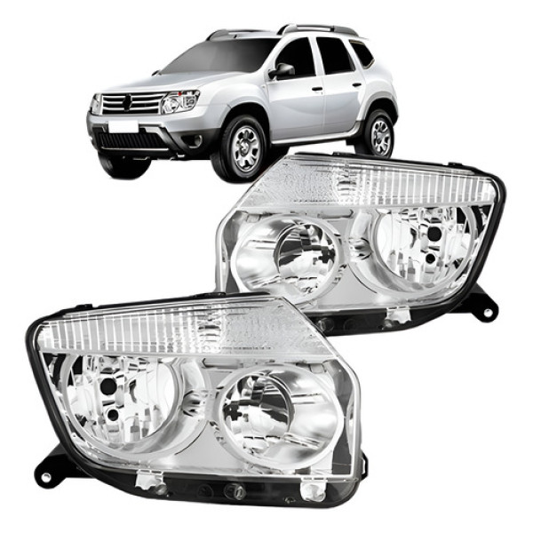 Par Farol Cromado Duster 2010 2011 2012 2013 2015