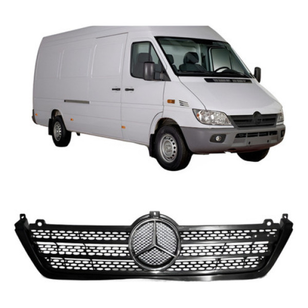 Grade Radiador Sprinter 03 A 11 Preto Friso Preto C/emblema Preto