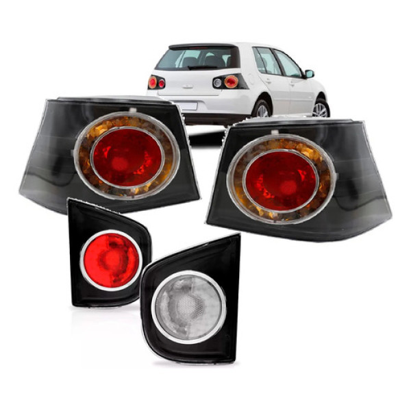 Kit Lanterna Traseira Vw Golf 2008 A 2012 Fume Canto + Mala