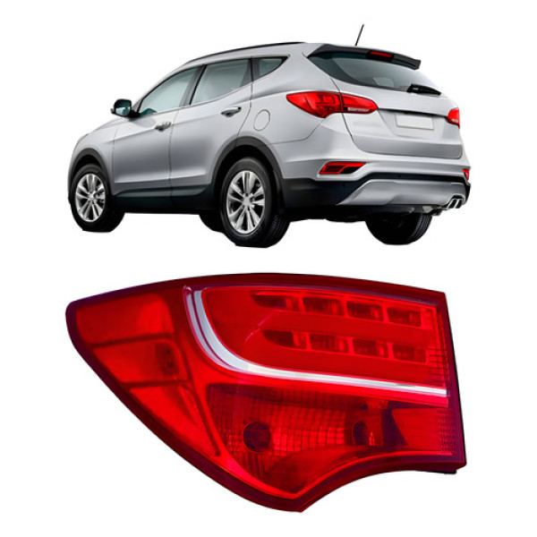 Lanterna Traseira Santa Fe 2014 2015 2016 Canto Com Led Direito/passageiro