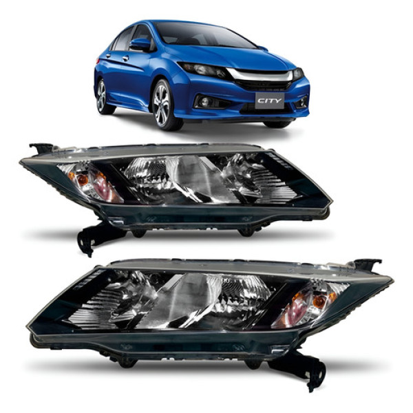 Farol Honda City 2014 2015 2016 Mascara Negra