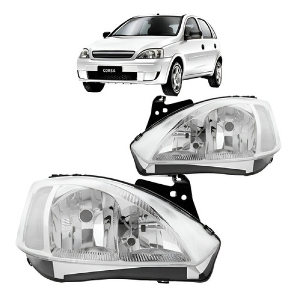 Farol Corsa Montana 2003 2004 2005 2006 2007 Cromado Manual