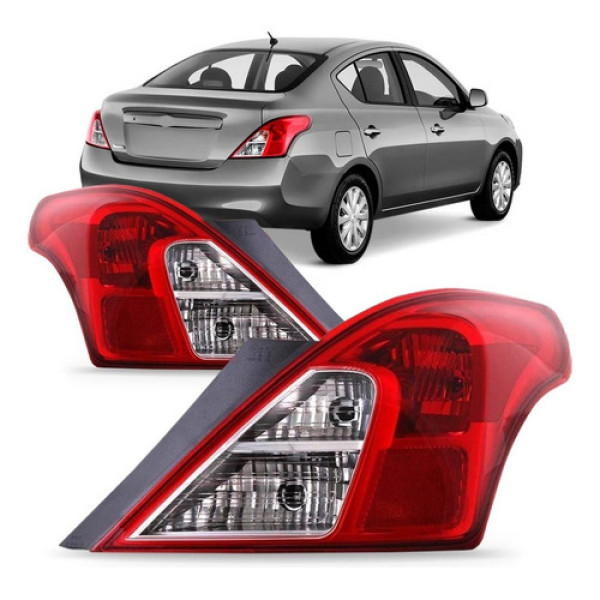 Par Lanterna Traseira Nissan Versa Sv 2011 A 2019 Bicolor
