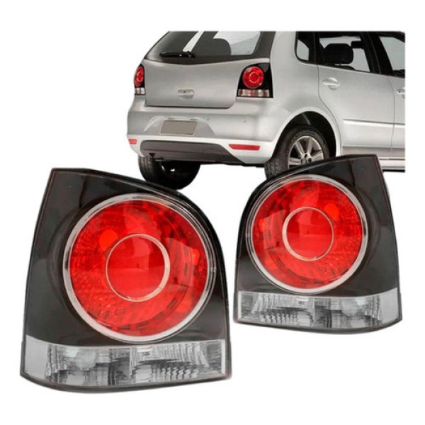 Par Lanterna Traseira Polo 2007 A 2013 Hatch Fume