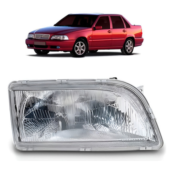 Farol Para Volvo S70 1997 1998 1999 2000 Lente Raiada Direito/passageiro