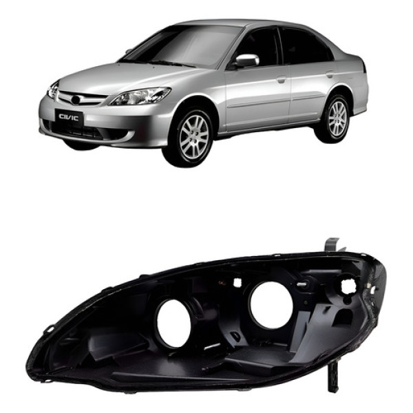 Carcaça Farol Dianteiro Para Honda Civic 2004-2006 Esquerdo