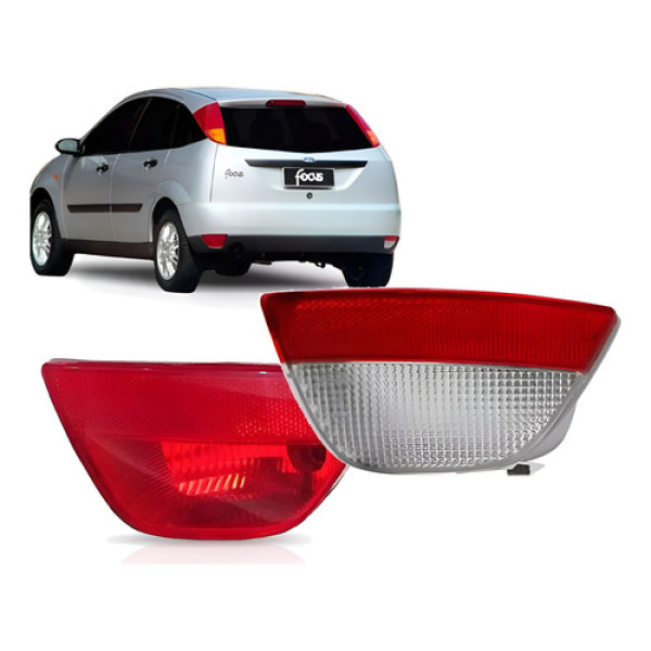 Par Lanterna Parachoque Traseiro Ford Focus Hatch 98 A 08 Ambos Lados Bicolor