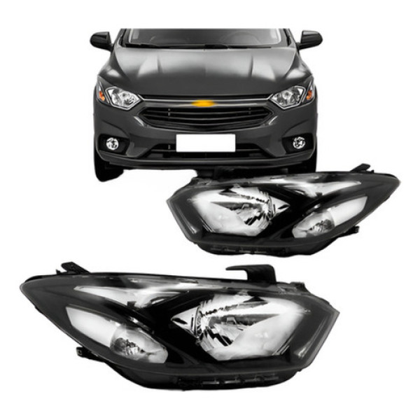 Par Farol Prisma 2017 18 19 2020 Manual Sem Led Friso Preto