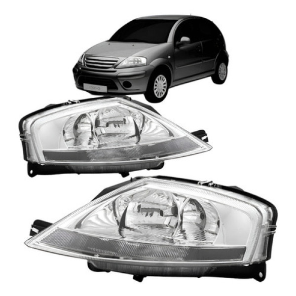 Farol C3 2003 2004 2005 2006 A 2012 Manual Cromado