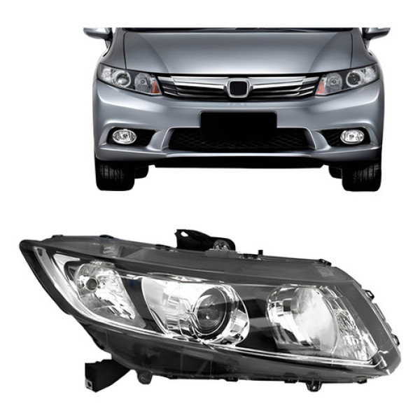 Farol Para Honda Civic 2012 2013 2014 2015 Manual - Direito/passageiro