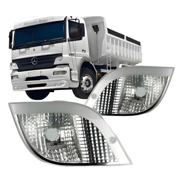 Par Lanterna Dianteira Pisca Mercedes Atego 1418 2425 Cristal