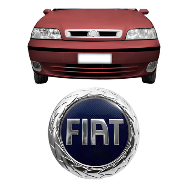 Emblema Grade Radiador Palio Siena 2000 A 2003 Azul