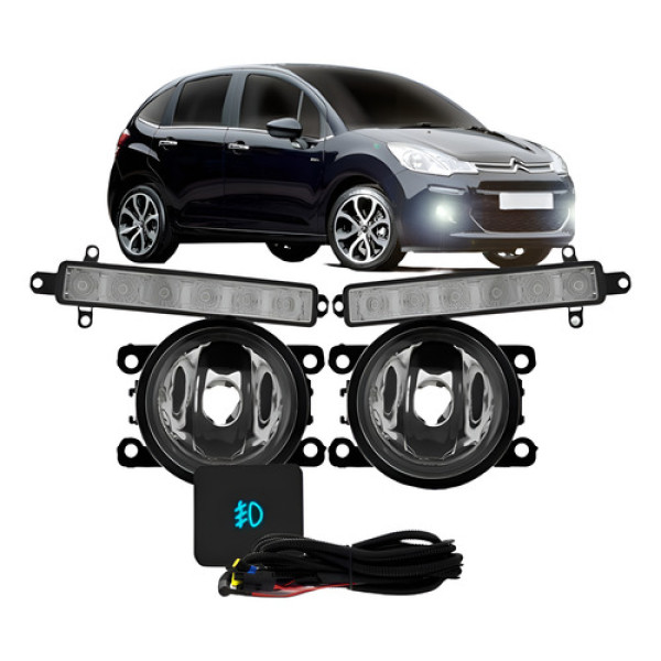 Kit Farol De Milha Citroen C3 Daylight 2013 14 15 16 2017 R-25963