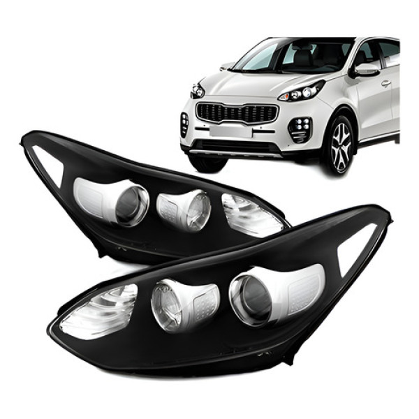 Par Farol Dianteiro Sportage 17 A 19 Manual C Projeto S Led