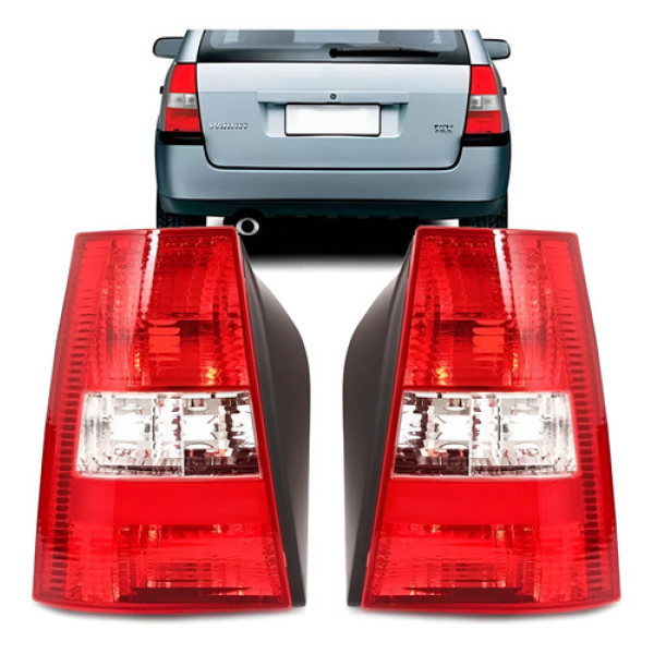 Par Lanterna Traseira Parati G3 99 00 01 02 Bicolor Fase 2 Ambos Lados Vermelho