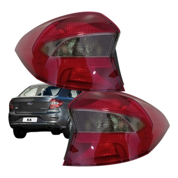 Par Lanterna Traseira Ford Ka+ Sedan 2015 A 2018 Fume