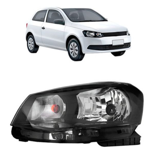 Farol Gol G6 2013 2014 2015 2016 Foco Simples Mascara Negra