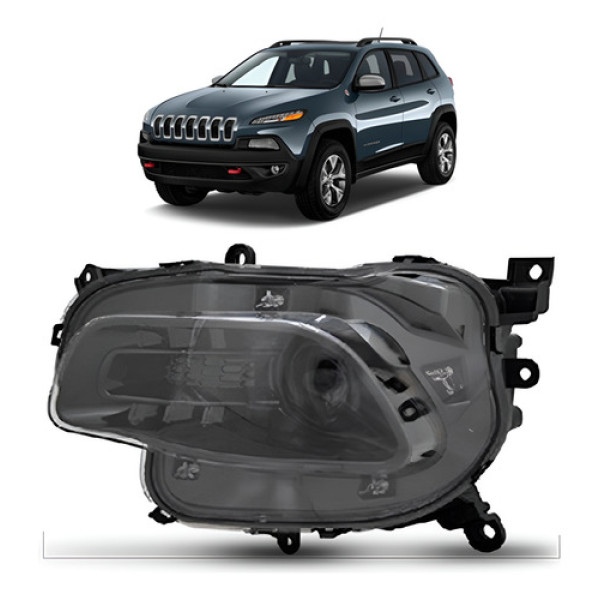 Farol Inferior Cherokee 2016 A 2018 Manual Preto Esquerdo/motorista