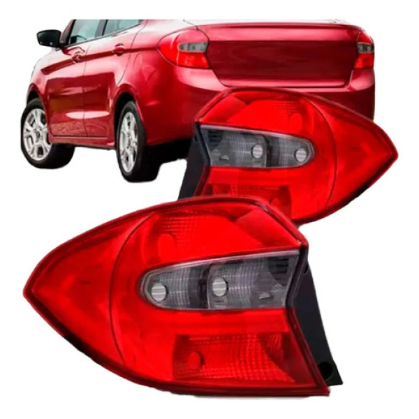 Par Lanterna Traseira Ford Ka+ Sedan 2019 A 2021 Fume
