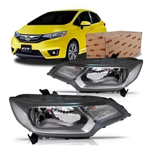 Farol Honda Fit 2014 15 16 17 18 19 20 2021 Manual Sem Led Esquerdo/motorista