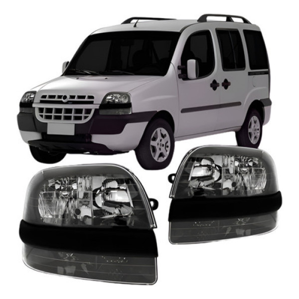Par Farol Doblo 2002 03 04 05 06 07 08 2009 Fumê C/ Auxilia