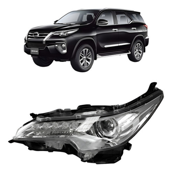 Farol Elétrico Hilux Sw4 C/ Led 2016 A 2021 Direito/passageiro