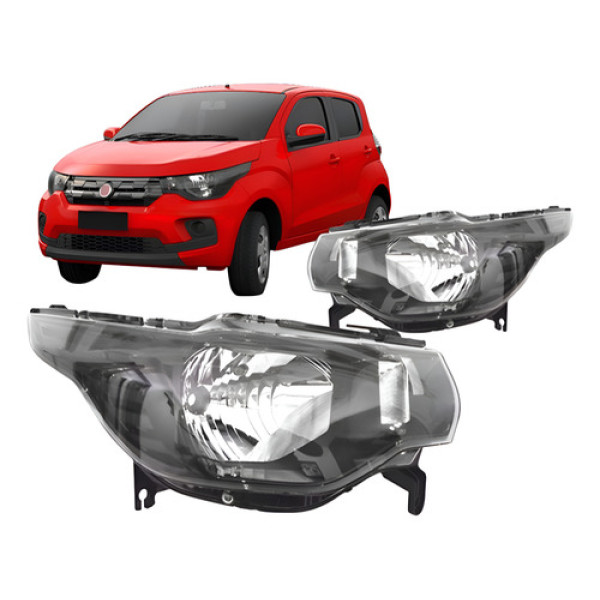 Farol Fiat Mobi 2016 2017 2018 2019 Mascara Negra