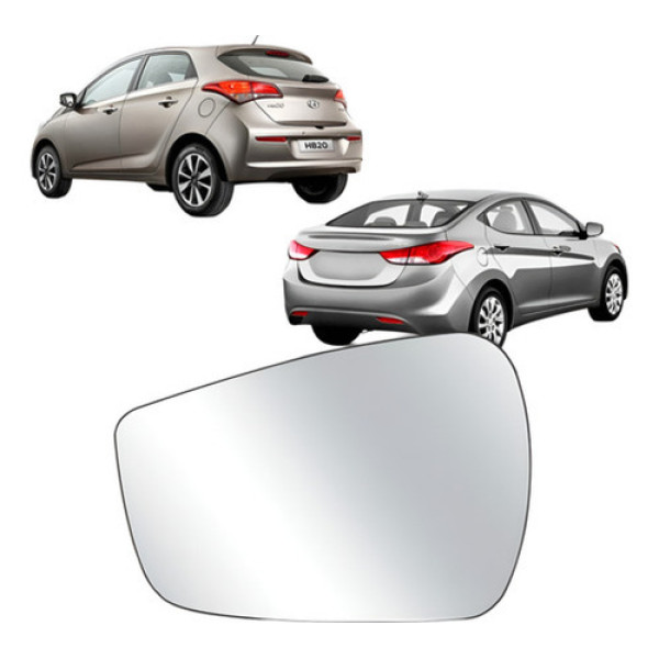 Lente Retrovisor Para Hyundai Elantra E Hb20 2011 Até 2016