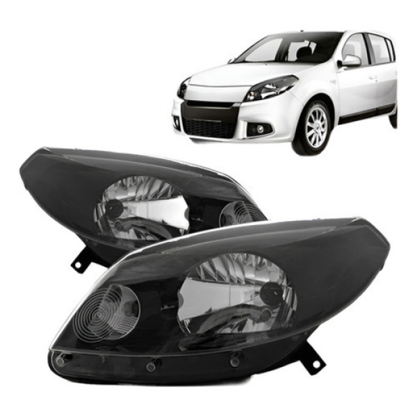 Par Farol Sandero 2012 2013 2014 Manual Máscara Negra