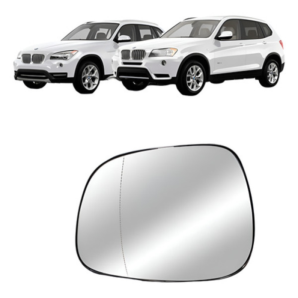 Lente Retrovisor Bmw X1 X3 09 10 11 12 13 14 Com Aquecedor