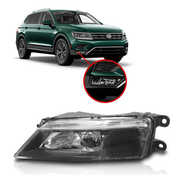 Farol Milha Tiguan 2018 A 2019 Mascara Negra